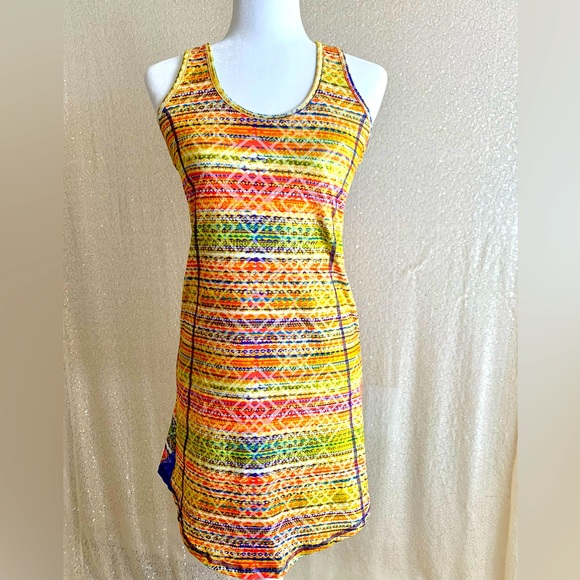 Soybu Small Multicolored Athleisure Sport Dress with Mesh Racerback - Picture 1 of 6